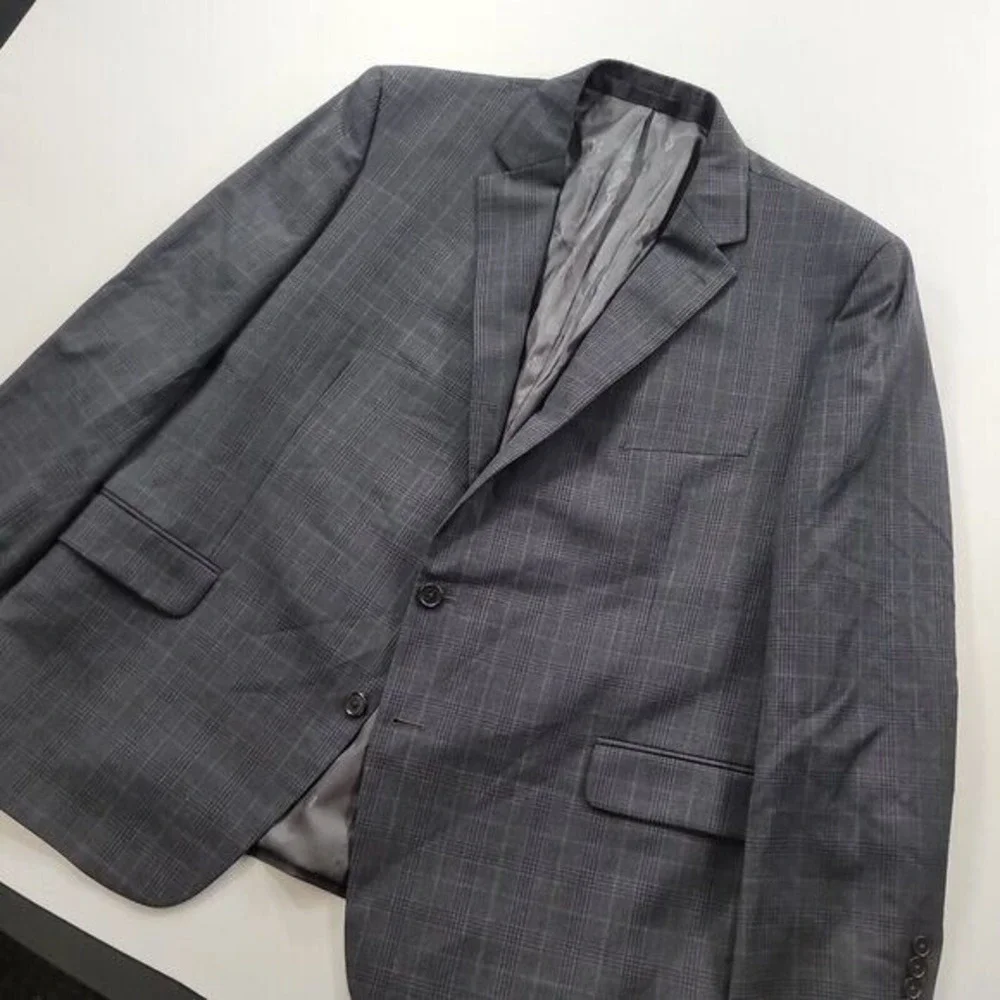 LRL Ralph Lauren Sport Coat Mens 50R Charcoal Plaid Classic‎ Blazer $295 NEW
